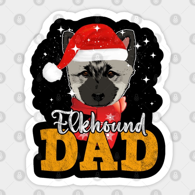Norwegian Elkhound Dad Christmas Sticker by SmithyJ88